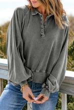 Load image into Gallery viewer, Washed Lantern Sleeve Pullover Sweatshirt
