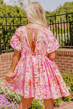 Load image into Gallery viewer, Tie Knot Open Back V Neck Floral Dress
