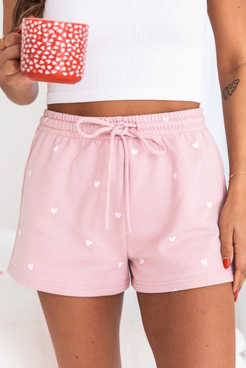 Sweetheart Print Drawstring Lounge Shorts