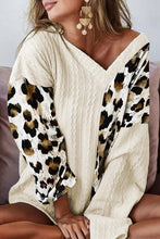 Load image into Gallery viewer, Asymmetric Leopard Patchwork Sweater
