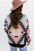 Load image into Gallery viewer, Oversized Aztec Button Front Cardigan

