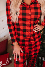 Load image into Gallery viewer, Plaid Print Shirt and Pants Loungewear
