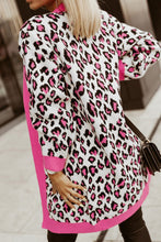 Load image into Gallery viewer, Rose Leopard Open Front Long Cardigan
