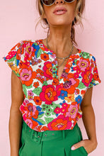 Load image into Gallery viewer, Floral Split Neck Top
