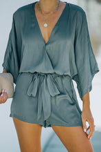 Load image into Gallery viewer, 3/4 Sleeve V Neck Romper with Belt
