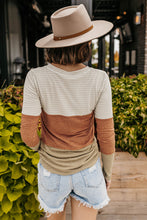Load image into Gallery viewer, Striped Color Block Henley Top
