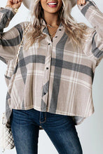 Load image into Gallery viewer, High Low Brushed Plaid Oversize Shirt
