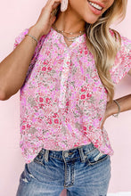 Load image into Gallery viewer, Floral Mandarin Collar Top
