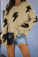 Load image into Gallery viewer, Distressed lightning Bolt Sweater
