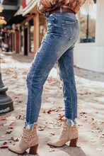 Load image into Gallery viewer, Distressed Slim-fit High Rise Jeans

