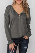 Load image into Gallery viewer, Button Long Sleeve Knit Top
