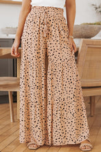 Load image into Gallery viewer, Ruffle Wide Leg Spotted Palazzo Pants
