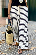 Load image into Gallery viewer, Drawstring Striped Wide Leg Pants
